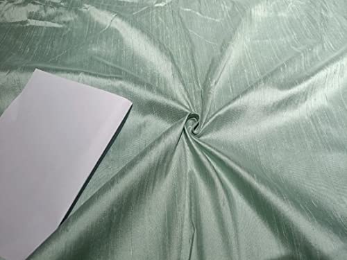100% Pure Silk Dupioni Fabric Pastel Green 54