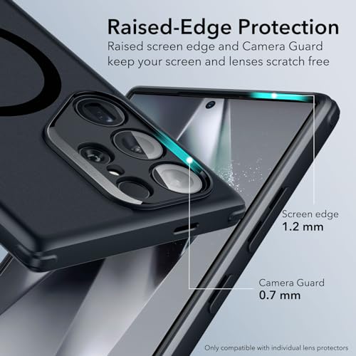 ESR for Samsung S24 Ultra Case, Compatible with MagSafe, Magnetic Case for Samsung Galaxy S24 Ultra, Military-Grade Protection, Yellowing Resistant, Classic Series, Frosted Black