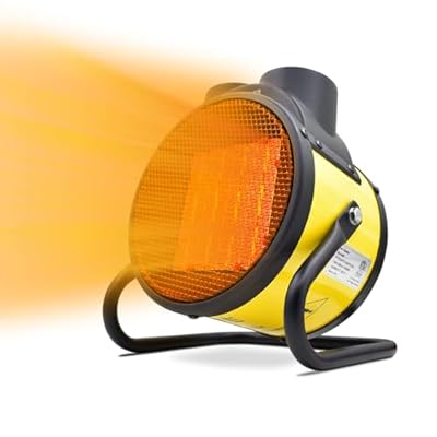 Electric Patio Heater - Greenhouse Fan Heater Portable Space Heater, Adjustable Thermostat, for Greenhouse, Garage, Office, Workplace, PTC Fast Heating, Electric Ceramic Heaters,Metal Base