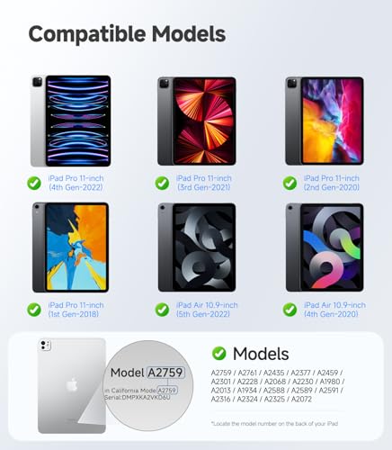 Image of iGluz 2 Pack for iPad Pro 11 inch(4th 3rd 2nd 1st Gen) iPad Air 10.9 inch(5th 4th Gen) 9H+ Tempered Glass Screen Protector with Easy-Install Box[12FT Military Grade Shatterproof] HD Clarity,Scratch Resistant