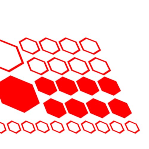 Image of 52 Grids Honeycomb Graphics Car Vinyl Decal Car Side Body Sticker Hexagon Geometric Pattern Vinyl Sticker Decoration Exterior Accessories for SUV Sedan Pickup Vehicle (Red-1)