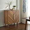 Fat ant buffet cabinet with storage sideboards and accent cabinet with 2 doors in walnut veneer for kitchen hallway entryway or living room  urban country home decor