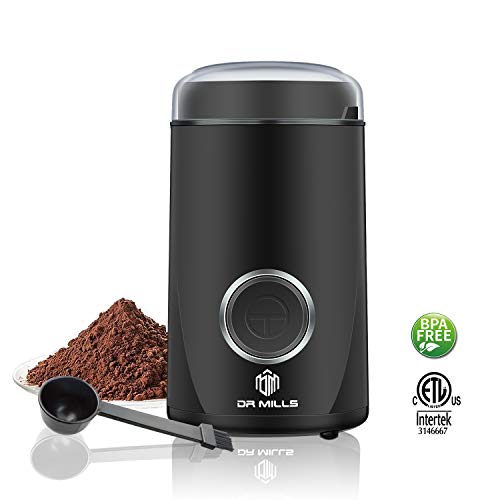 DR MILLS DM-7441 Electric Dried Spice and Coffee Grinder, Blade & cup made with SUS304 stianlees steel (black)