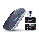 ATOTOOUT【AI Box CarPlay】AIボックス、ワイヤレスCarplay・Android Auto対応、動画配信アプリ視聴可能（YouTube・Netflix・Prime Video・Spotify）、16GB (RAM 2GB)、HDMI出力、内蔵デュアルWi-Fi・デュアルBluetooth・AI搭載、USB拡張対応・プラグ＆プレイ・OTAアップデート対応、CB4CT (グレー)