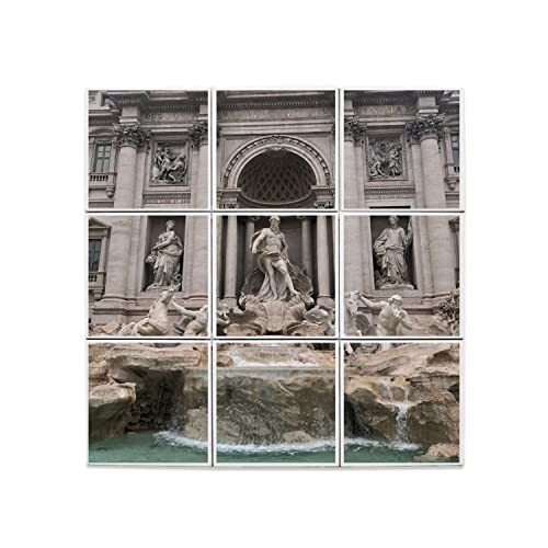 Fontaine de Trevi en Céramique 60x60 - Grand Tableau Mural pour Salon et Cuisine