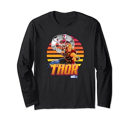 T-shirt Marvel What If Party Thor Retro Stripes manches longues, idée cadeau idéale