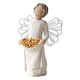 14 cm handbemalte Harzfigur mit Drahtflügeln. Bereit zum Ausstellen auf einem Regal, Tisch oder Kaminsims. Zum Reinigen mit einer weichen Bürste oder einem Tuch abstauben