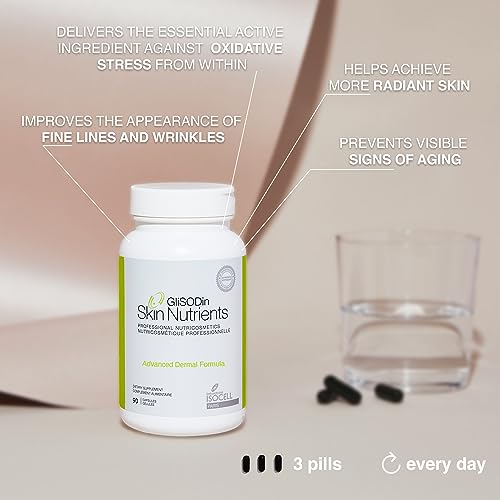 Image of GliSODin Anti-Aging - Skin Supplements Formulated with Moisturizing Ingredients - Clinically Proven to Help Achieve More Radiant Skin and to Improve The Appearance of Wrinkles - 90 Capsules