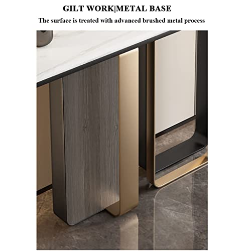 Console Table With Shelf, Metal Console Table, White Marble Entrance Desk, Narrow Bar Table, Or Accent Furniture For Decorating Foyer (Color : Gold, Size : 140 * 35 * 85Cm) #TOP6