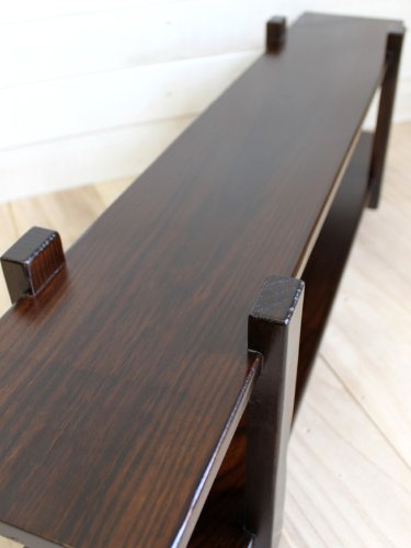 木製ラック 100cm ダークブラウン Amazon｜ウッドラック ワイド二段 ダークブラウン [幅100cm×奥行18cm