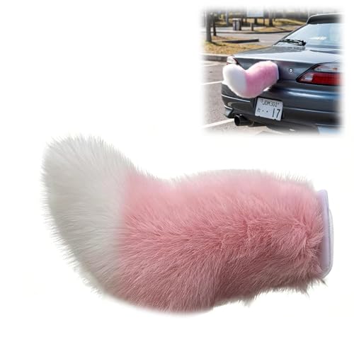 Wagging Tail for Car, Furry Moving Cars Tails Accessory, Fluffy Fox and Cat Tails for Car Exterior Decor, Cute Wagging Cars Tail for Women, Suitable for All Vehicles (A)