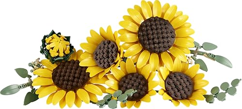 LEGO Botanicals Le Bouquet de Tournesols - Set de Fleurs Artificielles pour Adulte - Tiges d'Eucalyptus - Décoration pour Chambre ou Salon - Idée de Cadeau DIY pour Femme 11502
