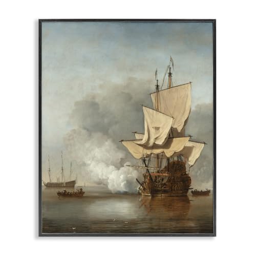 Classic Nautical Beach Landscape, 11 x 14 Inch Framed Giclée Print