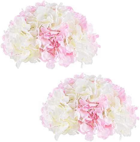 BLOSMON Hydrangea Artificial Flowers Wedding Decoration 10 Pcs Fake Flowers Royal Blue Silk Flower Home Centerpieces Decor, Faux Hydrangea Floral Arrangements Party Kitchen Table DIY Decorations