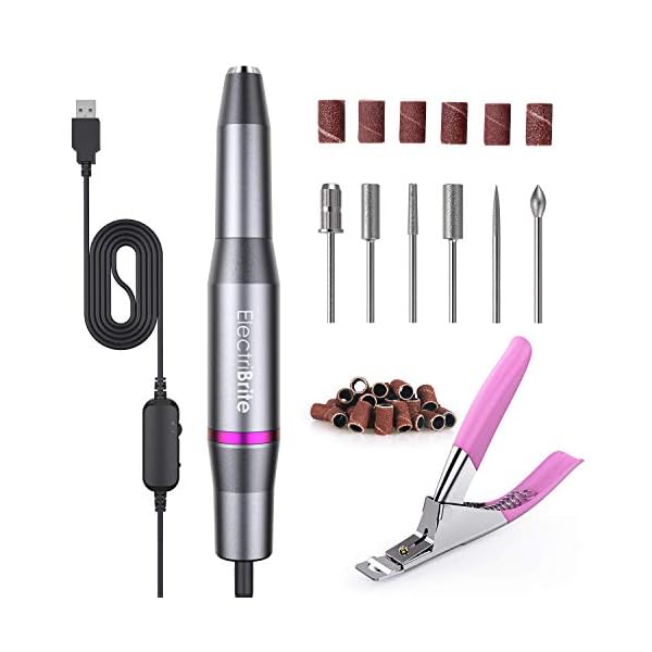 Nagelfräser, ElectriBrite Nagelfeile für Acryl-, Gel- und Naturnägel 20000u/Min einstellbarer Geschwindigkeit, Gelnägel…