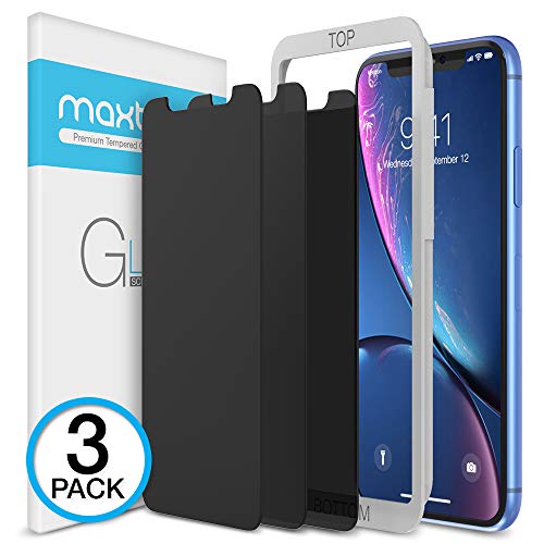 Maxboost 3 Pack Privacy Screen Protector Compatible with iPhone XR and iPhone 11 (6.1