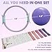 PAETA Pilates Ring Set – 14” Magic Circle (38 lbs Resistance), 9.8” Pilates Ball, 5 Resistance Bands, and Exercise Guide Included for Home Workouts(Purple)