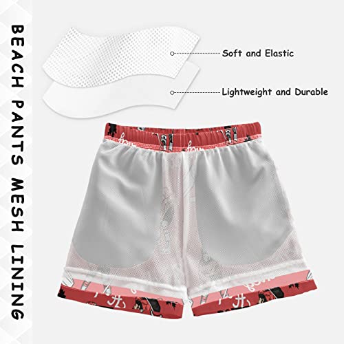 Canadian Hockey Players Boys Swim Trunks Maple Leaves Graphics Summer Toddler Beach Board Shorts Kids Swimsuit S4