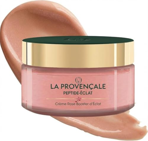 La Provençale - Crème Rose Booster d'Eclat Anti-Fatigue Certifié Bio - Olive Violette - Peptides & Pigments Lumineux - Pour Tous Types de Peau Même les Plus Sensibles - 50 ml