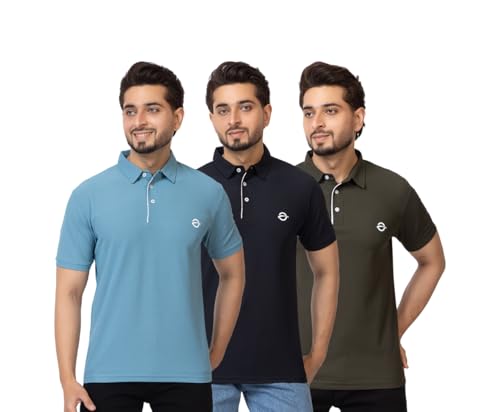 Image of OSCILLATE Summer Casual Wear Polycotton Polo Tshirt || Collared Neck Half Sleeve Solid T-Shirt for Men