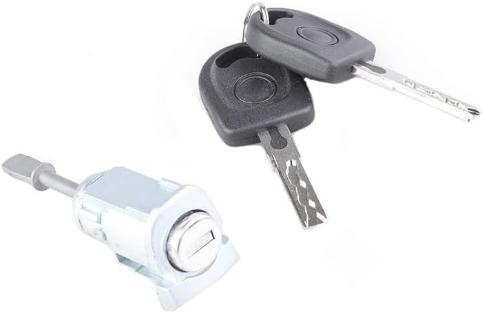 1J0837167 Car Door Lock Barrel Cylinder with 2 Keys 1J0837168 1U0837167A 1U0837168A Compatible with VW Bora 1J Golf 4 1998-2006