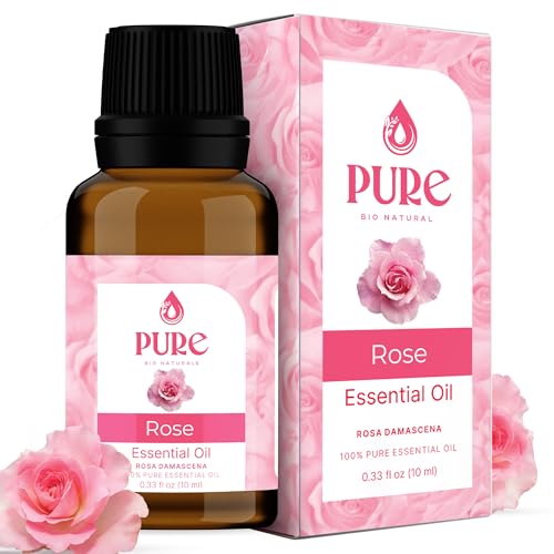 Pure Bio Rose Oil 10ml – 100% Natural, Pure & Undiluted – Ideal for Aromatherapy, Massage, Skincare, Diffuser, and DIY Blends
