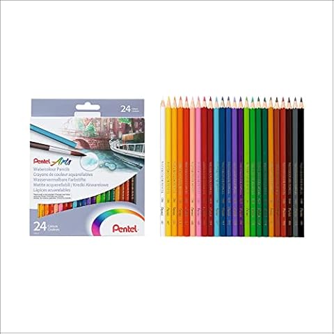 Pentel Arts Watercolour Pencil Set - Assorted, 24 Count (Pack of 1) Cover