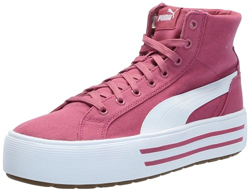 PUMA Women's Kaia 2.0 Mid Shoes, White-ICY Blue-Electric Blush, 11