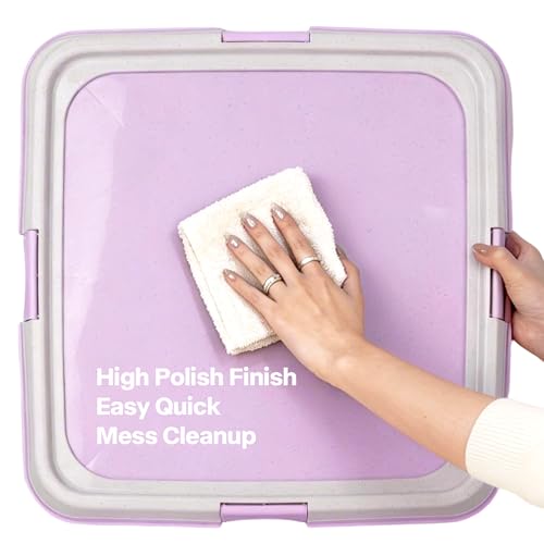 Image of Pawise Dog Pee Pad Holder for Puppy, Puppy Pad Holder Tray, Pet Training Pee Pad, Indoor Potty Tray for Senior Dogs, Dog Toilet for Newborn Puppies, 23.5 inch x 23.5 inch，Purple