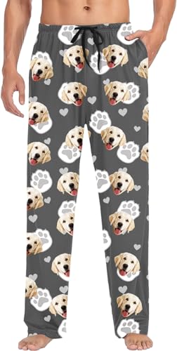 Custom Pajama Bottom with Face Picture Personalized Photo PJ Pants Customized Gifts for Men Women