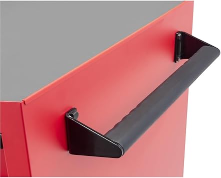 K Tool International 75133 41 Service Tool Cabinet for Garages, Repair Shops and DIY, (10) Drawer, Double Bay, 5 Swivel Casters, (2) with Brake, Integrated UL Power Strip, Fully Assembled, Red/Black