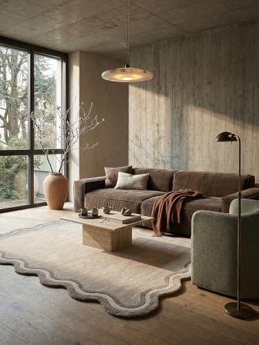 KADIMA DESIGN Tapis de Salon Motif Géométrique Ambiance Chaleureuse Naturel 160 x 230 cm Séjour Bureau | Winch