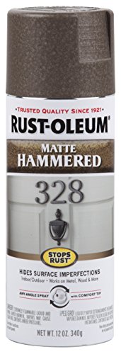 Image of Rust-Oleum Stops Rust Hammered Spray Paint, Matte Brown | Rust Resistant, Indoor and Outdoor, Beautiful Finish on Metal, Wood and More, Sprays from Any Angle
