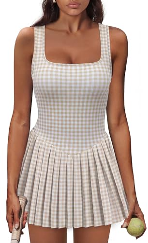 Image of NIASHOT Athletic Dress for Women with Shorts Sleeveless Womens Golf Dress