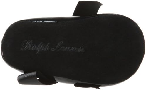 Ralph Lauren Layette Girls Briley Soft Sole (Infant/Toddler) Ballet-flats, Black Patent, 4 Toddler US | Image 3