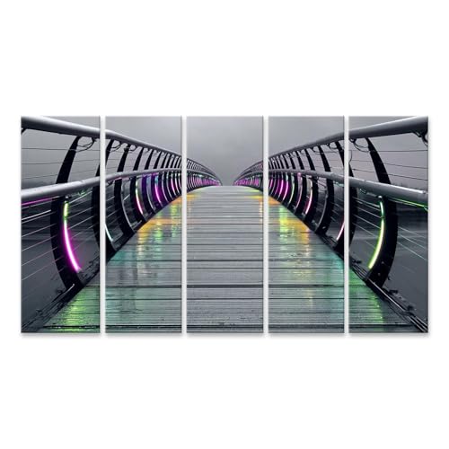 Pont futuriste décoration murale pour habiller un grand mur de salon