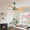 Modern Quiet Ceiling Fans Low Profile DC Motor Ceiling Fan No Light Remote Control 6 Speeds Ceiling Fans Without Lights 5 Blades For Patio Bedroom Living Room Garage Dining Room