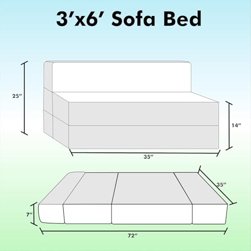 Image of Foldable 1-Seater, 3X6 Sofa Bed | Convertible Sofa Cum Bed with Cushion Jute Fabric Perfect for Living Rooms & Guest Rooms - Red