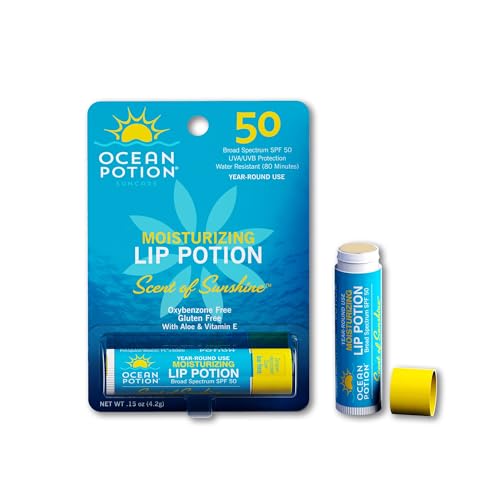 Ocean Potion Sun Care Sunscreen Lip Balm SPF 50 - Hydrating SPF Lip Balm with Broad Spectrum UVA/UVB Protection, Lightweight Sunscreen Lip Balm for Outdoor Sun Care, 4.2g