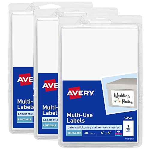 Étiquettes vierges amovibles Avery faciles à décoller sans trace pour l'impression de colis