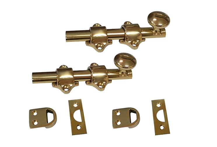 Boulon de porte hollandais laiton massif 10,2 cm verrou laiton poli pour quincaillerie