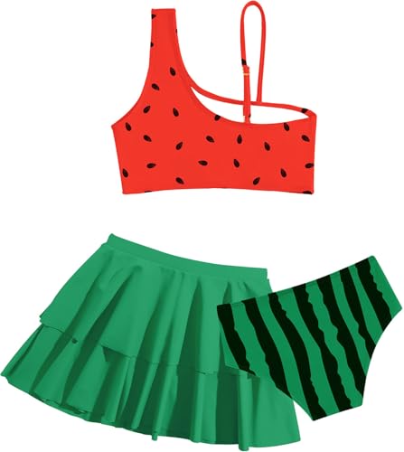 Image of RAISEVERN Girls Swimsuit 3 Piece Bathing Suits Cute Swimwear for 5-12 Years