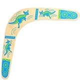 Inborntrait Boomerang for Kids, Australia Style Handmade Wooden Authentic Boomerang, V-Shaped Returning Boomerangs for Ages Above 10 Years Old Kids and Adult- Blue