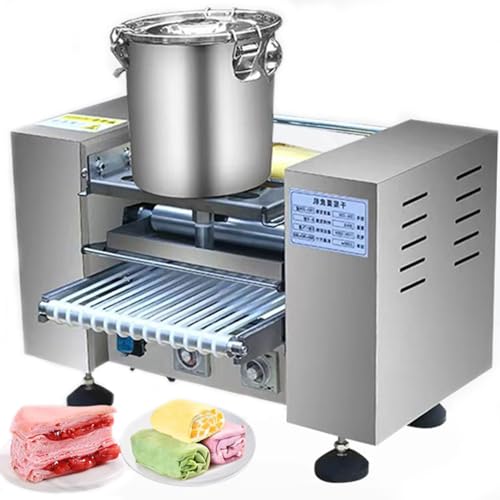 Máquina para hacer crepes, máquina automática antiadherente de alta capacidad, velocidad ajustable, 200-300 rebanadas por hora para panaderías y pizzerías