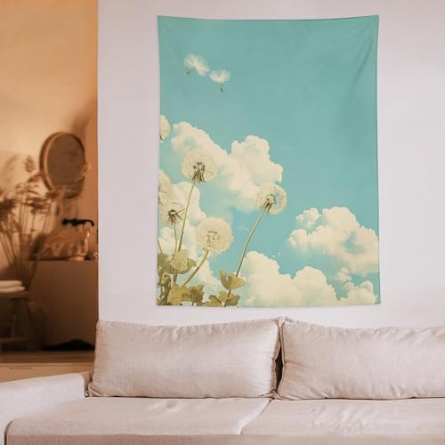 Tapiz de pared de nubes y dientes de león para decorar tu dormitorio con estilo 5