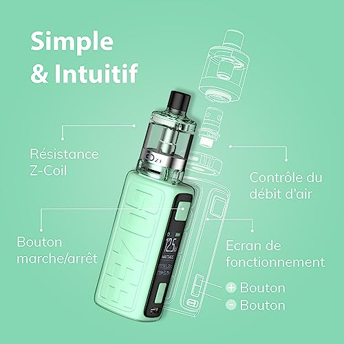 INNOKIN - Clearomiseur GoZ+ Tank - Pour Cigarette Electronique - Compatible Gamme Z Coil - Réservoir 3,5 ml - Inhalation MTL et RDL - Sans Nicotine Ni Tabac - Turquoise – vue 3