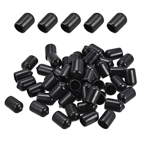 DMiotech 3/8" ID Black Screw Thread Protectors Rubber End Caps Bolt 50Pcs