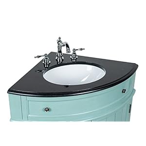 Benton collection 24 triadsville blue slim corner bathroom sink vanity gd 47555  urban country home decor