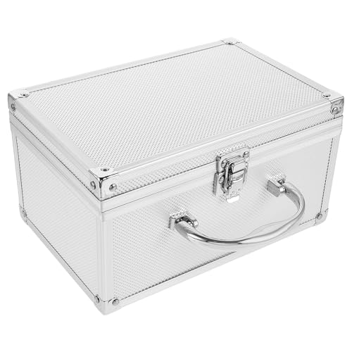 Lurrose Valigetta in Alluminio Portatile Maniglia Ergonomica Cassetta degli Attrezzi Manuali Vuota Scomparti Organizer Custodia Resistente per Riparazioni e Conservazione Sicura
