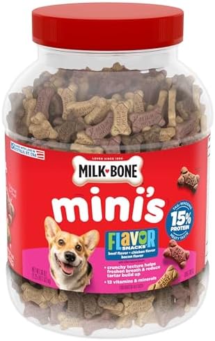 Milk-Bone Flavor Snacks Mini’s Dog Biscuits, Flavored Crunchy Dog...